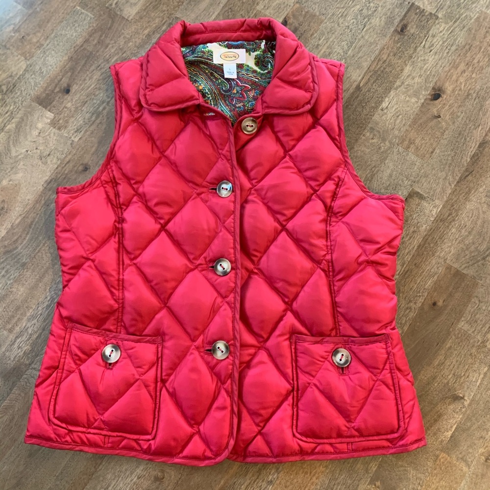 Ruby Red Puffer Vest Talbot’s Large